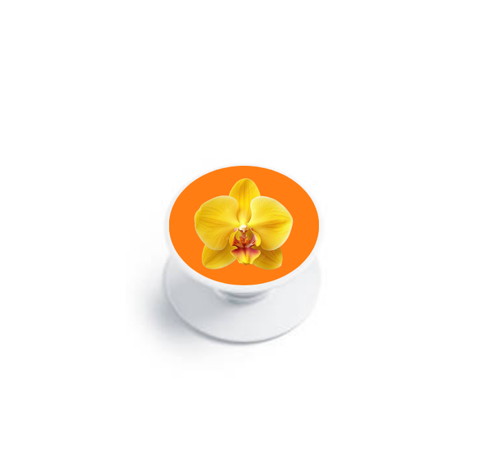 Grip de téléphone : Orchidée Fond Orange