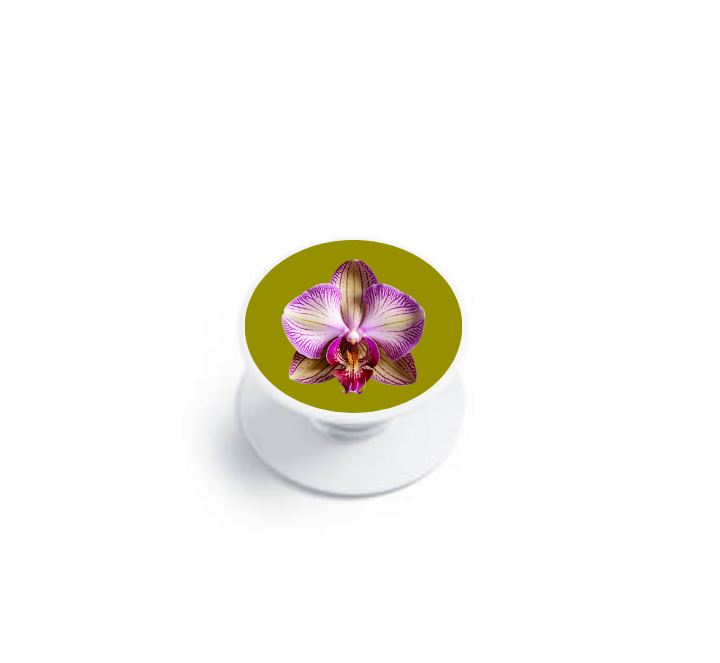 Grip de téléphone : Orchidée Fond Vert Olive