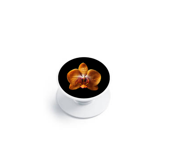 Grip de téléphone : Orchidée Fond Noir