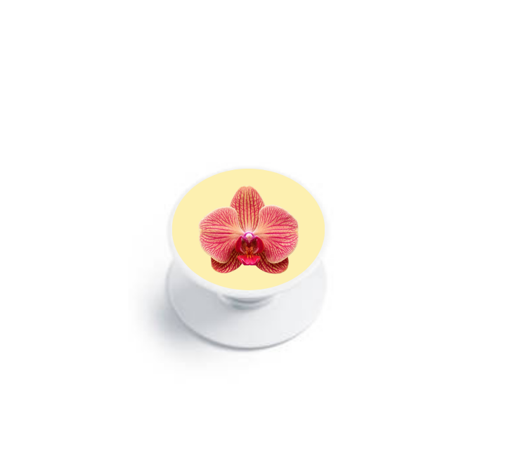 Grip de téléphone : Orchidée Fond Jaune