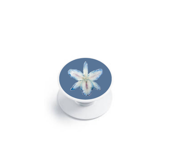 Grip de téléphone : Orchidée Fond Bleu