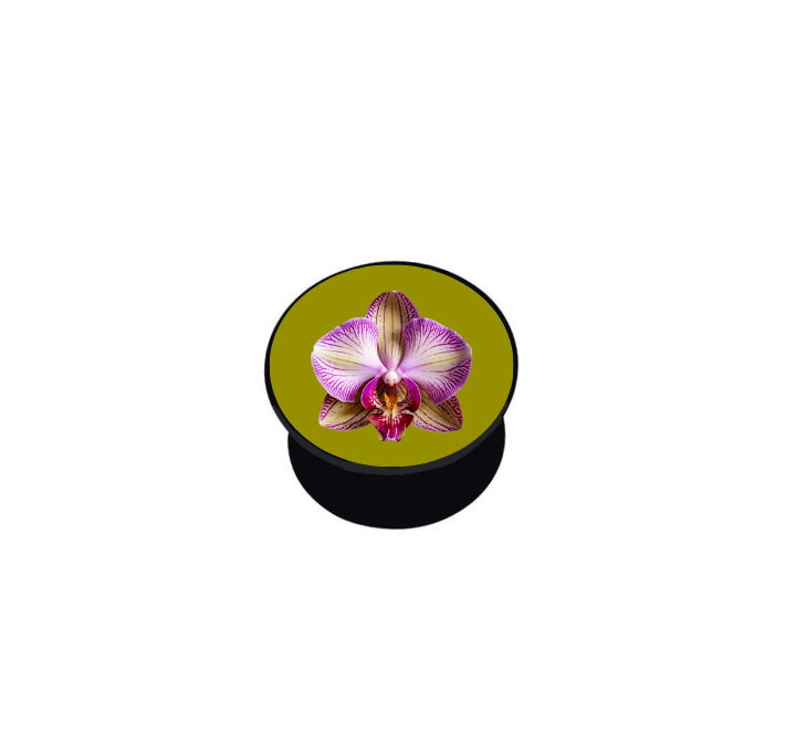 Grip de téléphone : Orchidée Fond Vert Olive