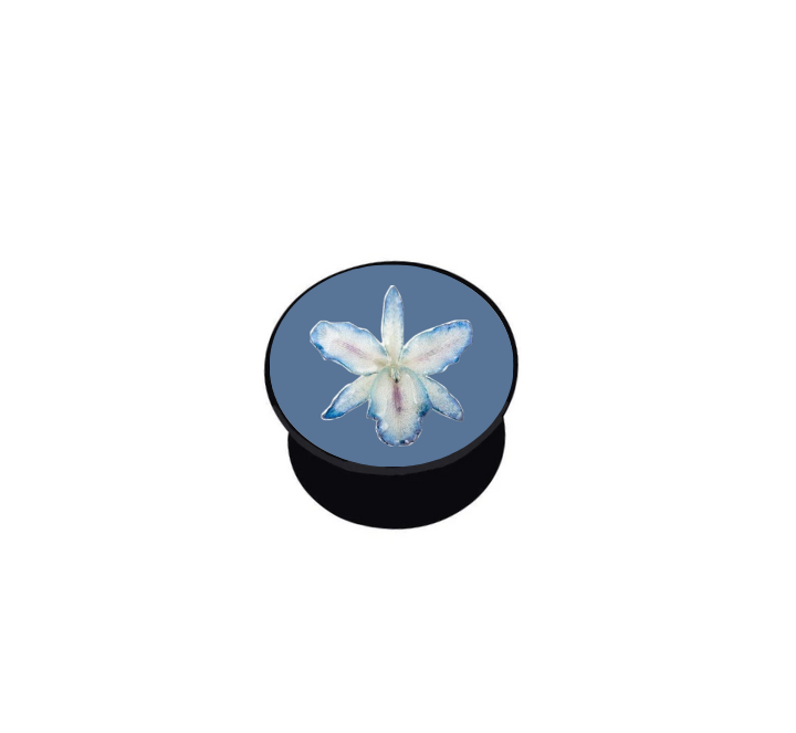 Grip de téléphone : Orchidée Fond Bleu